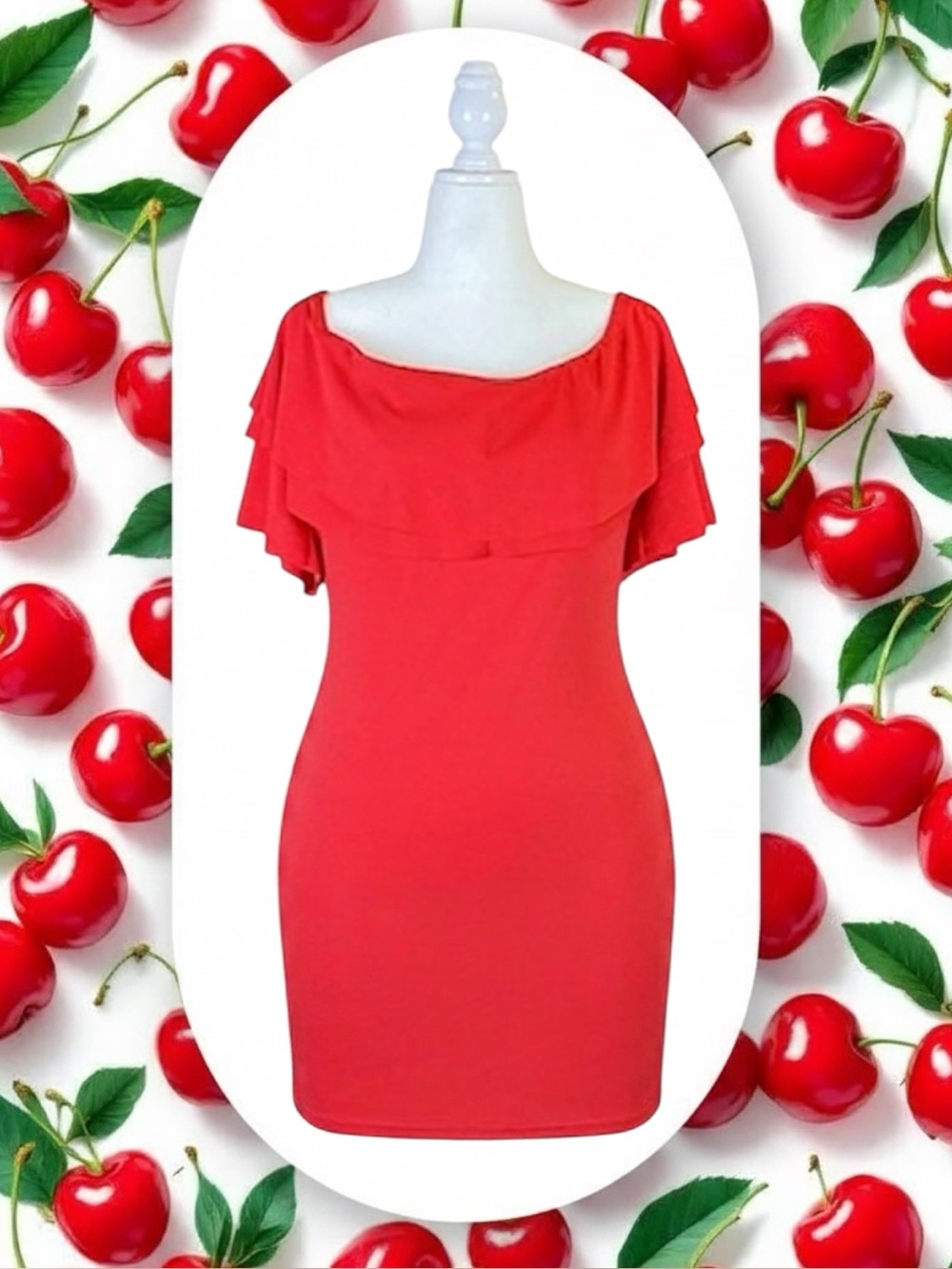 Miss Ord NWOT Retro Glam Pin-Up Rockabilly Mid-Century Modern Bardot Dress 2XL